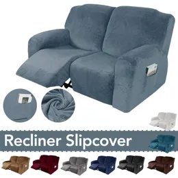 Stol täcker 6-stycken 2-sits stretch soffa täcker all-inclusive slipcovers sammet soffelast