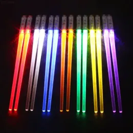 LED Lightsaber Chopsticks Light Up Durable Lightweight Portable BPA Free and Food Safe Tableware