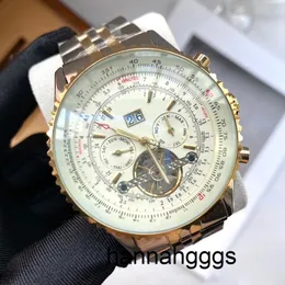 Män tittar på 5-stifts svänghjul automatiskt mekanisk klocka 45mm rund ram mode affärer armbandsur montre de luxe 03jq