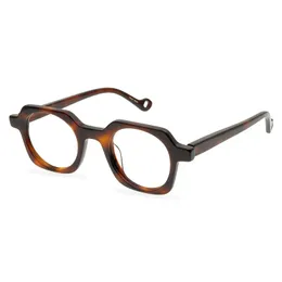 Optische Brillen für Herren, Markenbrillenfassungen für Männer und Frauen, modisch, unregelmäßig, polygonal, Brillengestell, Vintage-Myopie-Brille, handgefertigte Brillen mit Box