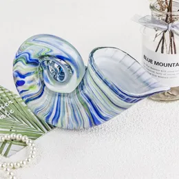 Dekorativa föremål figurer hd stora murano konst havskal pappersvikt handblåst glas conch figur djur skulptur hem dekorati