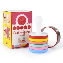 DD222 Biscotti in silicone Set di stampi per guarnizioni Albero di Natale Stampo per goffratura Biscotti Francobolli natalizi Set di francobolli per biscotti