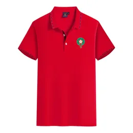 모로코 남성 여름 레저 고급 빗질면 티셔츠 프로페셔널 짧은 슬리브 옷깃 셔츠