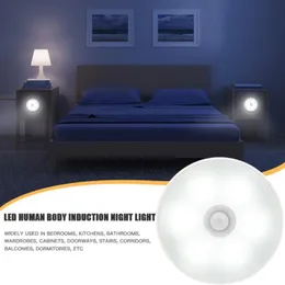 Nattljus 1-6 st rörelsessensor LED-ljus USB-laddningsbar energibesparande sovrum tvättrum trappa intelligent kropp induktionslampa natt