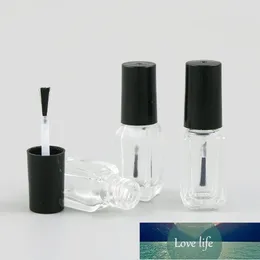 500pcs liten 3ml 4ml påfyllningsbar tomt kvadratglas nagellackflaska med svart borste keps nail art behållare