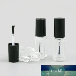 500pcs Small 3ml 4ml Refillable Empty Square Glass Nail Polish Bottle With Black Brush Cap Nail Art Container