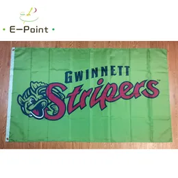 Milb Gwinnett Stripers Flag 3 * 5FT (90 cm * 150 cm) Dekoracje poliestrowego Banner Latający Dom Garden Gifts Prezenty