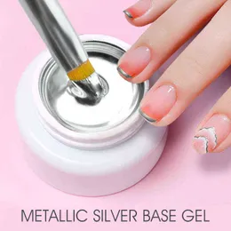 NXY Nagelgel Silber Basis Metall Effect Line Entwischen LED Glas Transparente Farben Polnisch 5G Günstige UV 0328