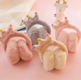 Berets Lovely Crown Princess Warm Plush Glittwe Earmuff Baby Cache Oreilles Child Ear Muffs Earmuffs For Girls Warmers Winter H300Berets