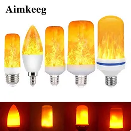 LED E27 Flame Bulb Fire E14 LAMP LAMP COR CORN FLICKERING LED LED LID Dynamic Flame Effect 3W 5W 9W 110V-220V for Home Lighting H220428