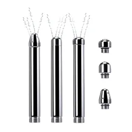 3 Heads Aluminum Anus Vagina Clean metal enema syringe water nozzles kits anal bathroom washing beads plug adult sexy toys