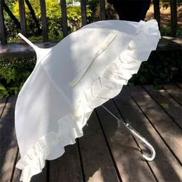Creative Wedding Bride Sunny Rain Pagoda Black and White Powder podwójna koronkowa księżniczka parasol 210401