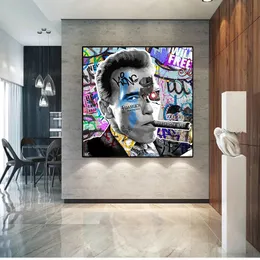 Graffiti Creative Star Posters And Prints Portrait Mural Canvas Painting Wall Art Pictures For Living Room Decoration