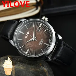 Премиальное недельное время дата мужской часы 40 -миллиметровый японский кварцевый нержавеющая сталь черные коричневые кожаные часы водонепроницаемы
