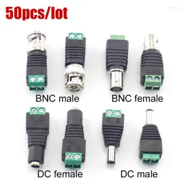 Acessórios de iluminação outros conectores 50x 12V BNC DC Conector de fonte de alimentação do plugue feminino masculino 5.5x2.1mm Coaxt Cat5 para tira de LED