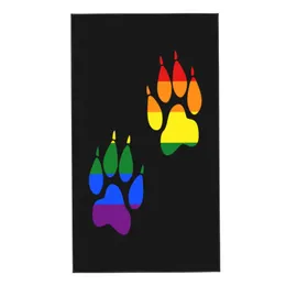 タオルフェイスアニマルトラックサインLGBT旗かわいい犬ソフトバスエルスパジムスポーツハンドタオルストーラデマイクロフィブラトウェルトーウェル