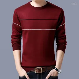 Kaszmirowy sweter wełniany Mężczyźni 2022 jesień zima szczupłe pullover argyle wzór o-deterk homme świąteczne swetry męskie