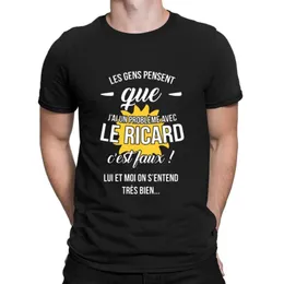 Men's T-Shirts Les Gens Pensent Gue J Ai Un Probleme Avec Le Ricard T Shirt Design Famous Natural Custom Tshirt Top Tee Arrival