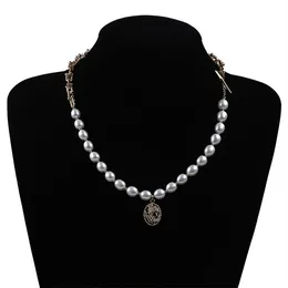 Pendant Necklaces 7-8mm Natural White Rice Freshwater Pearl Goddess NecklacePendant NecklacesPendant