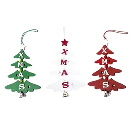 Julekorationer Bell Letter Tree Drop Ornament Träbilhängen År DIY Craft Home Garden Festival Decorative AccessoriesChristmas