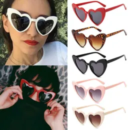패션 러브 하트 여성 선글라스 성격 큰 프레임 반짝이 분홍색 태양 음영 안경 고급 브랜드 안경 UV400 안경