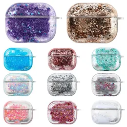 Custodia per accessori per cuffie per auricolari Liquid Quicksand per Apple Airpods 2 1 Air Pods Glitter Paillettes Cuffie Cover per cuffie per Iphone AirPod Protector