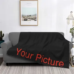 Ваше изображение вязаное одеяло на заказ DIY Print на Demond Drop Plush Throw Mraving Travel Sipe Теплене покрывало 220607