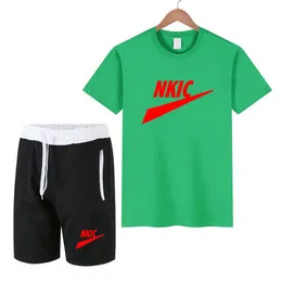 Męska dresowa marka Logo Drukuj krótki rękaw Top i szorty Ustaw mężczyźni Casual Streetwear 2 sztuki Plus Size Sport Suit Lato