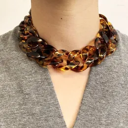 Kedjor vintage akryl leopard tryck halsband armband kvinnor smycken grossalenchains sidn22