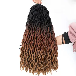 18 "波状ジプシー Locs かぎ針編みヘアフェイク Locs ヘアドレッドロック合成編組ヘアエクステンション LS18