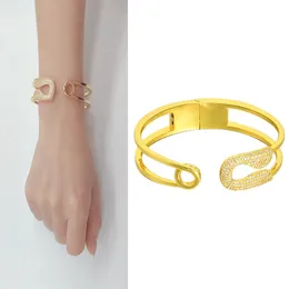 Bracciale ampio per donne bracciale oro Bangle di lussuoso moda di lusso africano Dubai Crystal Crystal Crystal Stones Accessori gioielli all'ingrosso