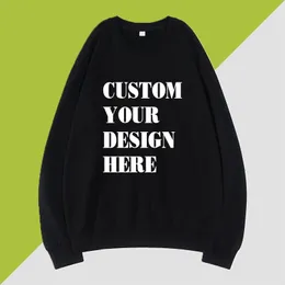 Custom Unisex Sweatshirts Print Funny Picture DIY Men Women Casual Steetwear Male Tops Couples Lovers Solid Color Pullovers 220713