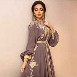 Dubai Kaftan Moroccan Lace Evening Dresses V Neck Embroidery Appliques Long Formal Dress Full Sleeve Arabic Muslim Party Gowns