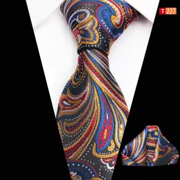 Bow Ties Luxury Blue Gold Paisley Men Men Men Mensing Design and ClankerChiefs مجموعة حفلات الزفاف عنق الررق مربعات الجيب