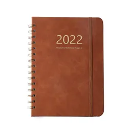 Notepads 2022 Planner,Year Weekly & Monthly Planner With Tabs, Smooth Faux Leather,January To December 2022,Twin-Wire Binding