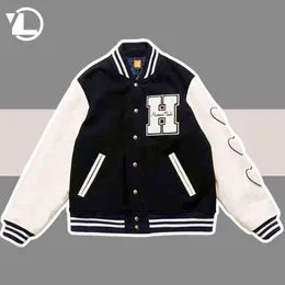 Vintage Patchwork Baseball Jackets Men Men Women Street Letter Flocking Varsity Bomber Jacket Hip Hop Overized College Coats Para T220816