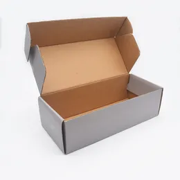 Gray biodegradable mailing shipping box corrugated cardboard paper boxes with logo for clothes clothing shoes packaging