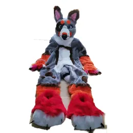 Stage Fursuit Husky Dog Fox Mascot Costumes Carnival Hallowen Gifts Unisex Adults Fancy Party Games Outfit Holiday Celebration Cartoon Character Outfits