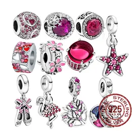 925 Sterling Silber Baumeln Charm Farbe Liebe Getrennte Perlen Großes Loch Bead Fit Pandora Charms Armband DIY Schmuck Zubehör