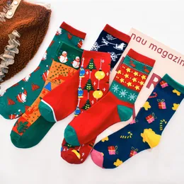 Articles ménagers divers femme chaussettes de noël drôle noël père noël arbre flocon de neige wapiti neige coton Tube équipage heureux chaussette hommes nouvel an drôle Sokken