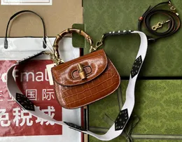 Realfine Totes 5A 686864 17cm Crocodile Ingator Bamboo 1947 Mini Tote Handbags Top Handle Purse for women with Dust Bag