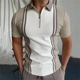 fashion man polo shirt summer fashionable printed short sleeve zipper shirt men casual streetwear trendy top T-Shirt plus size L 2xl 3xl poloshirt