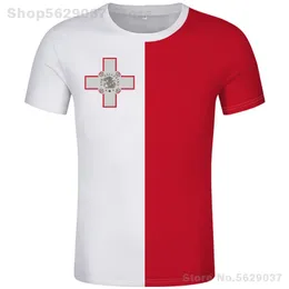 Malta T Shirt DIY Ücretsiz Özel Yapım İsim Numarası MLT T-Shirt Nation Flag Mt Cumhuriyeti Malta Ülke Koleji PO Kıyafetleri 220702