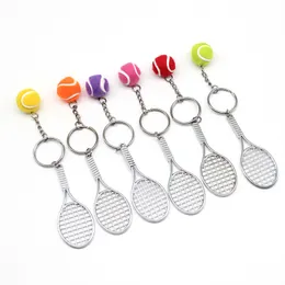 Tennis Keychain Mini Metal Sports Keychain Luggage Decoration Key Chain Craft Keyring Gift