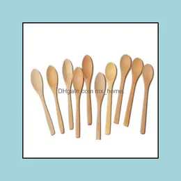 500Pcs/Lot Fast 13Cmx2.7Cm Wooden Spoons Honey Spoon Wood 6 Styles Drop Delivery 2021 Flatware Kitchen Dining Bar Home Garden 6B2Uo