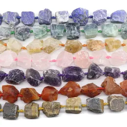 Gemas de pedra preciosa de cristal bruto natural de Crystal Gems Roughs Stone 15 polegadas Chakras Healing Gemstone Shoes Loose Beads