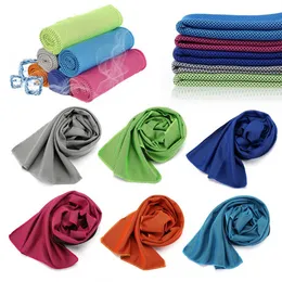 Nya kylande ishanddukar Microfiber Yoga Cool Thin Tow Handduk Utomhus Sport Summer Cooling Scarf Gym Wear Ising Sweat Band Top Sports Handduk