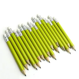 Custom Sharpened Logo Bulk 3.5 inch 8.8cm Pencils hotel meeting promotion advertising With rubber head HB Wood Golf Pencil