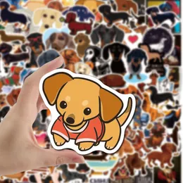 100st Dachshund Stickers No-Duplicate For Skateboard Laptop Bagage Bicycle Guitar Hjälm Vattenflaskor Dekaler Barngåvor