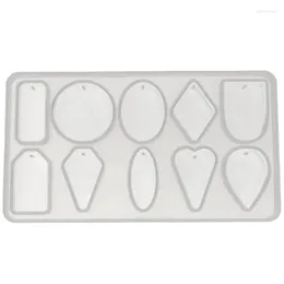 Sacchetti per gioielli Borse Geometria Ciondolo Resina da colata Silicone con fori per calcestruzzo Gesso Argilla polimerica 10 cavità Edwi22